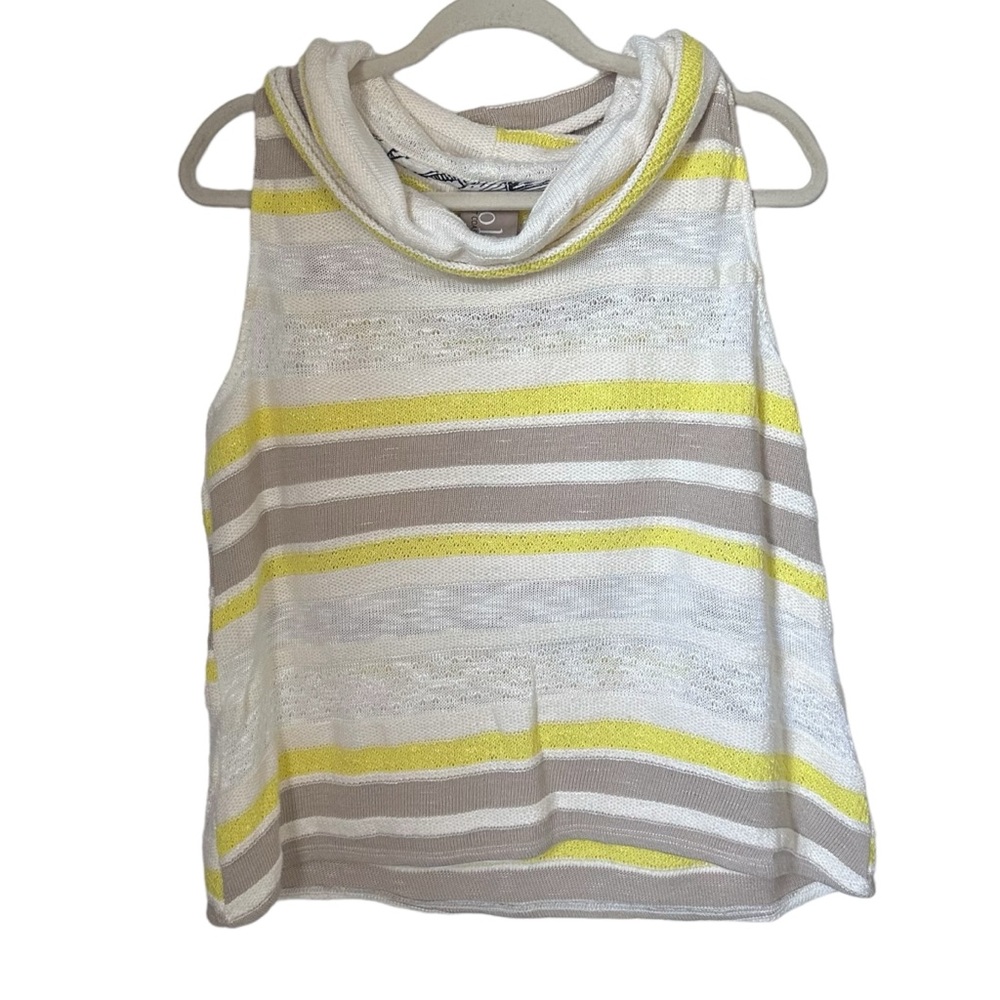 Dolan Left Coast Collection Sz S Cowl Neck Striped Sleeveless Knit Sweater